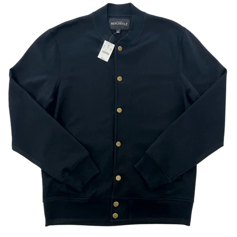 J.Crew Mercantile Fleece Bomber Sweater Jacket Black NWT